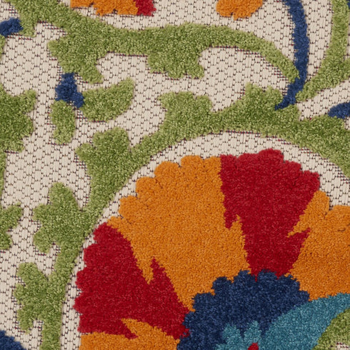 Red and Multicolor Indoor Outdoor Runner Rug